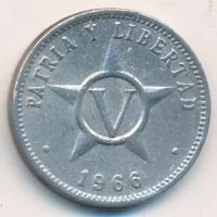 Лот: 9638119. Фото: 2. Куба 5 сентаво 1966 года. Герб... Монеты