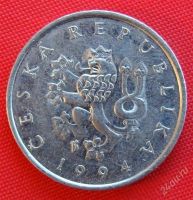 Лот: 1589610. Фото: 2. (№824-2/LF) 1 крона 1994 (Чехия... Монеты