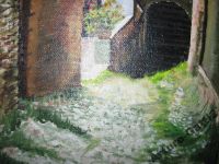 Лот: 6036731. Фото: 3. Масло холст Улица Греция 1986. Домашний быт