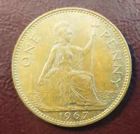 Лот: 19269636. Фото: 2. Великобритания 1 пенни 1967 Елизавета... Монеты