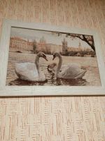 Лот: 19514238. Фото: 2. Картина вышитая лебеди. Изобразительное искусство