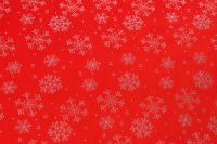 Лот: 21358655. Фото: 3. Ткань красная со снежинками, новогодняя... Бизнес