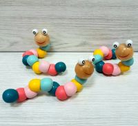 Лот: 13828751. Фото: 2. Игрушка деревянная подвижная гусеница... Игрушки