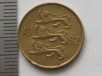 Лот: 9489226. Фото: 8. Монета 20 сенти Эстония 1992 львы...