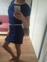 Лот: 7859437. Фото: 2. платье синее с поясом 42-44. Женская одежда