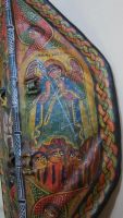 Лот: 17452361. Фото: 2. Аутентичный эфиопский щит с библейскими... Предметы интерьера