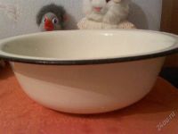 Лот: 1138734. Фото: 2. Эмалированный большой таз. Посуда, кухонная утварь