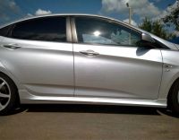 Лот: 14731180. Фото: 4. Накладки на пороги Hyundai Solaris... Красноярск