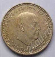 Лот: 202612. Фото: 2. Испания. 1 песета 1966. (1-3). Монеты