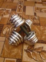 Лот: 16137764. Фото: 3. гантели хромированные по 12,5... Спортивные товары