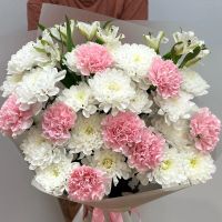 Лот: 19534037. Фото: 5. Букет кустовая хризантема, розовые...