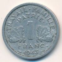 Лот: 8943363. Фото: 2. Франция 1 франк 1943 год. Для... Монеты