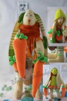 Лот: 3006057. Фото: 7. Пара желтых зайцев, кукла ручной...