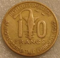Лот: 8526389. Фото: 2. 10 франков 1957 Африканский Союз. Монеты