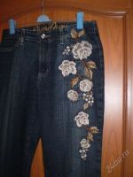 Лот: 36390. Фото: 2. джинсы с вышивкой! р 44-46!