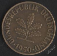Лот: 756403. Фото: 2. 10 пфенингов 1950. Монеты