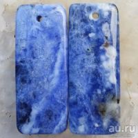 Лот: 8828968. Фото: 2. Sodalite 2 кулона бусины :32x13x5mm. Ювелирные изделия, бижутерия, часы