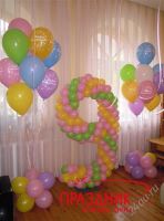 Лот: 1243227. Фото: 2. Цифра из воздушных шаров на жестком... Сувениры, подарки