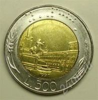 Лот: 47340. Фото: 2. Италия. 500 лир 1990г. Биметалл... Монеты