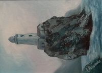 Лот: 24962371. Фото: 4. Картина маслом "Маяк на скале". Красноярск