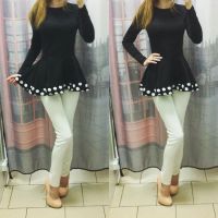 Лот: 7398874. Фото: 2. Костюм легинсы и кофта с баской... Женская одежда