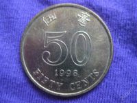 Лот: 2325330. Фото: 2. 50 центов 1998, Гонконг, с цветком. Монеты