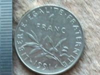 Лот: 11025359. Фото: 7. Монета 1 франк один Франция 1991...