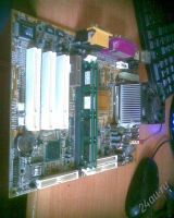 Лот: 1732895. Фото: 3. Материнская плата + проц 366мг... Компьютеры, оргтехника, канцтовары