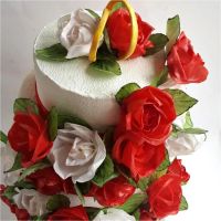 Лот: 11464226. Фото: 2. Торт свадебный с вафельными цветами... Кондитерские изделия, конфеты