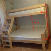 Лот: 8497439. Фото: 4. кровать двухъярусная (двухспальная-односпальная... Красноярск