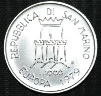 Лот: 12646071. Фото: 2. Сан-Марино. 1000 лир. 1979 год... Монеты