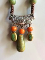 Лот: 11828311. Фото: 6. Подвеска бохо с керамическими...