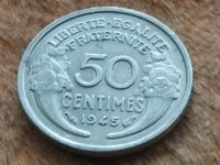 Лот: 10900220. Фото: 2. Монета 50 сантим Франция 1945... Монеты