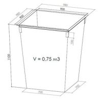 Лот: 17283967. Фото: 2. Бак мусорный 0,75м3, (грунт серый... Для дачи, дома, огорода, бани, парка