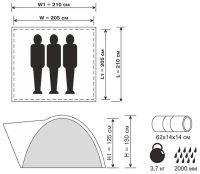 Лот: 16140532. Фото: 2. Палатка "ЕГЕРЬ-3". Туризм