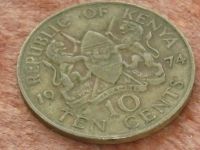Лот: 10889482. Фото: 8. Монета 10 цент Кения 1974 портрет...