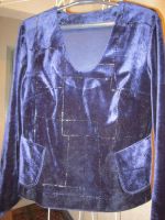 Лот: 4787343. Фото: 2. блузка темно-синий бархат+стеклярус... Женская одежда