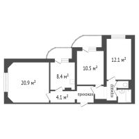 Лот: 19519096. Фото: 9. Продам 3-комн. кв. 66.4 кв.м...