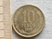 Лот: 16188255. Фото: 7. Монета 10 песо Чили 2010 портрет...