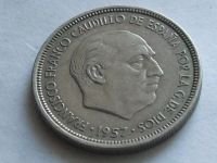 Лот: 7779367. Фото: 2. Монета 5 песет пять Испания 1957... Монеты