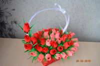 Лот: 7068700. Фото: 2. Шикарная корзина из роз,наполненных... Ручная работа