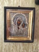 Лот: 13379755. Фото: 4. Икона Богородица в серебряном... Красноярск