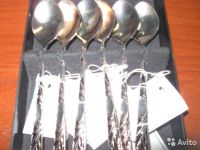 Лот: 12649832. Фото: 2. Набор посеребренных ложечек. Посуда, кухонная утварь