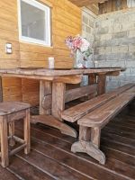 Лот: 19479784. Фото: 3. Стол две лавки массив сосны. Мебель