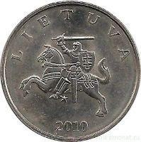 Лот: 9448926. Фото: 2. Литва 1 лит 2010 года. Монеты