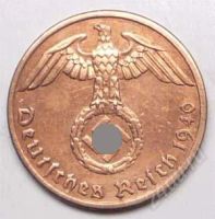 Лот: 1532108. Фото: 2. Германия. 3-й Рейх. 1 рейх пфенниг... Монеты