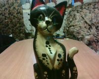 Лот: 10868033. Фото: 2. Кошечка. 25 см. Дерево. Ручная... Сувениры