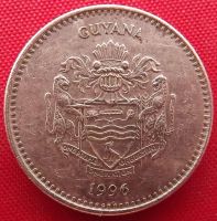 Лот: 1627264. Фото: 2. (№1009) 5 долларов 1996 (Гайана... Монеты