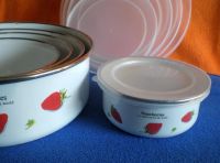 Лот: 4194628. Фото: 7. Набор контейнеров круглых эмалированных...