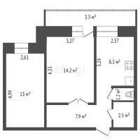 Лот: 22380769. Фото: 2. Продам 2-комн. кв. 64.1 кв.м... Продажа